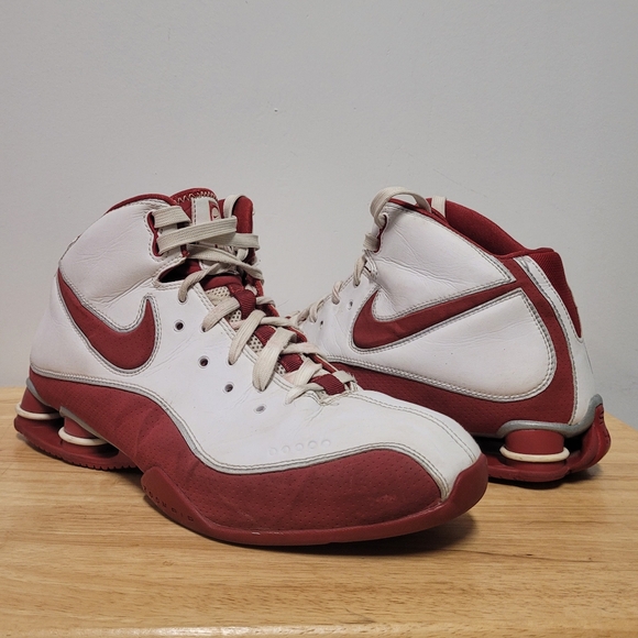 NIKE Shox Slam Zoom Air Elite Mens Basketball White Red 324826-161 Size 11 - Picture 1 of 13